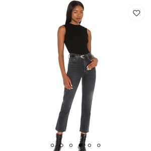 AGOLDE Riley Washed Black in Edit Jeans